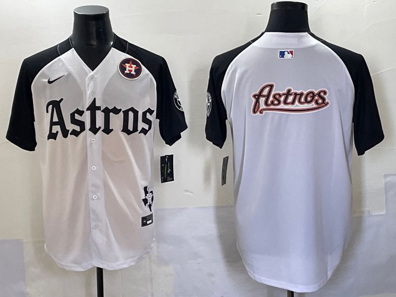 Men 2025 Houston Astros Blank White Black Five generations Joint Name Nike MLB Jersey style 20